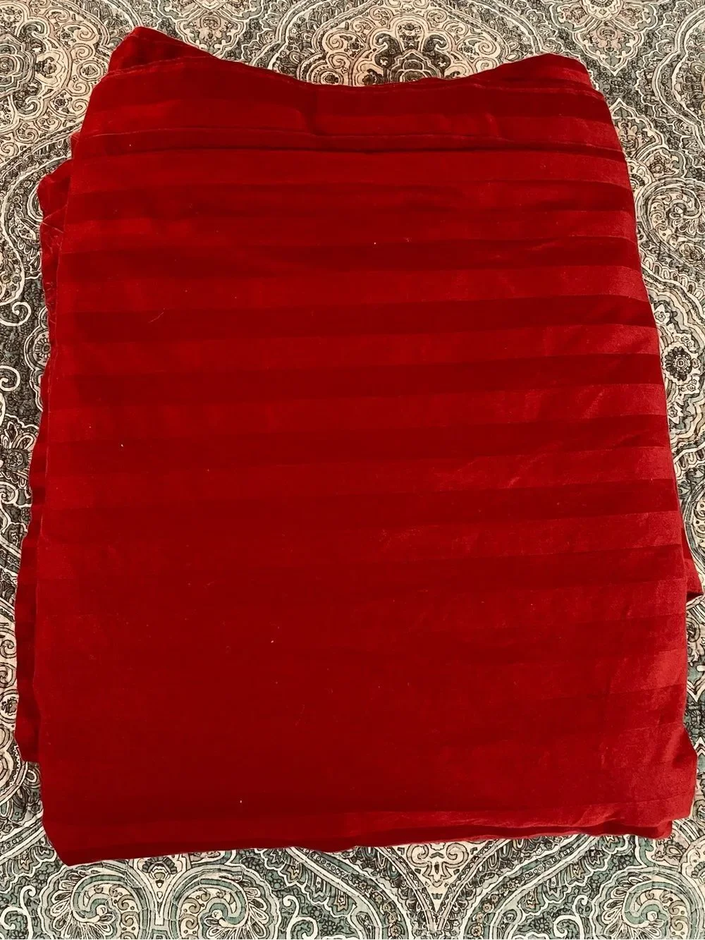 Wamsutta Red Striped Duvet Cover Damask